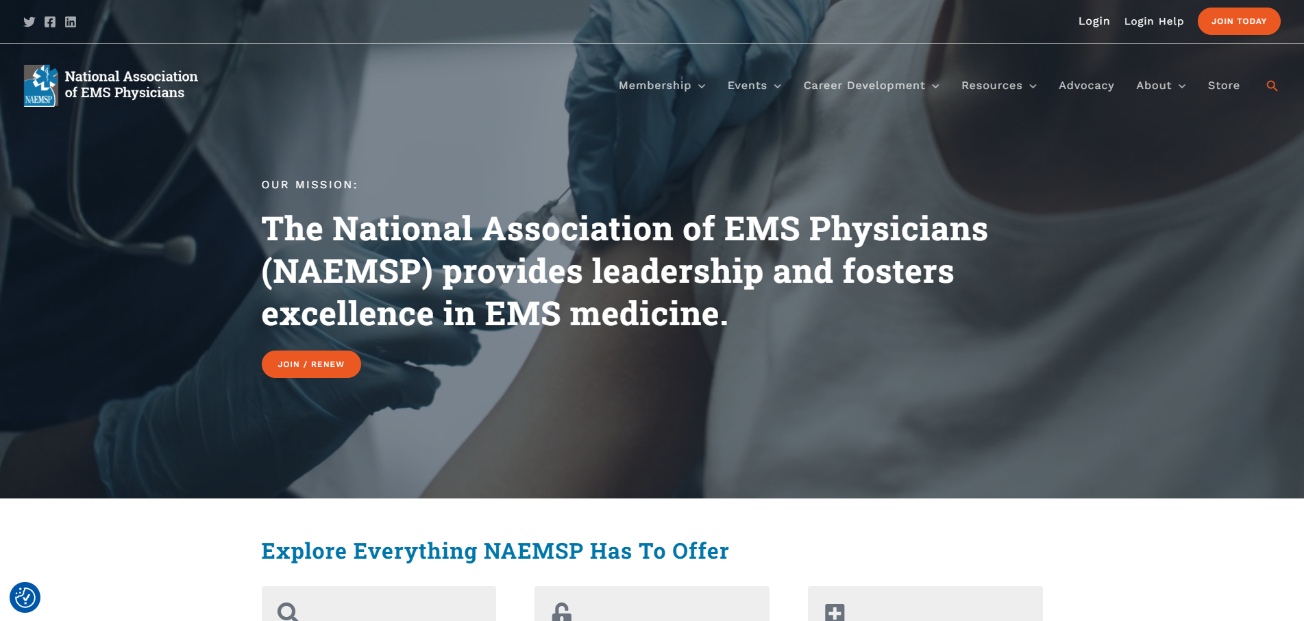 NAEMSP website screenshot