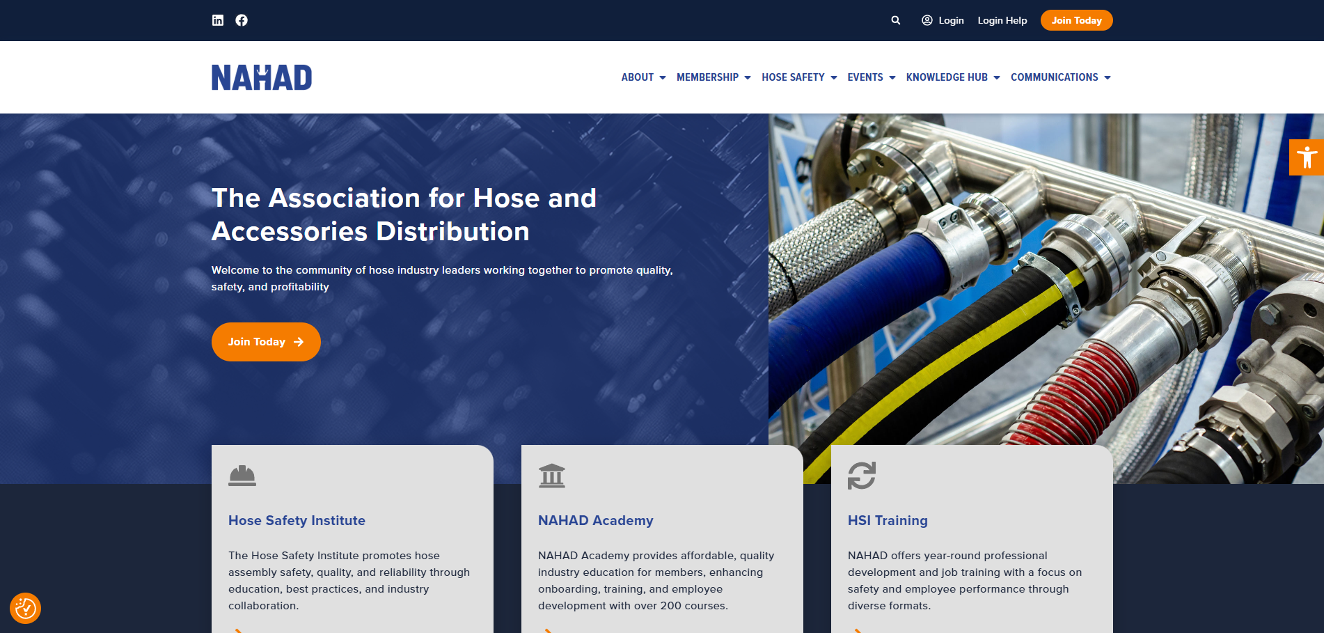 NAHAD website screenshot